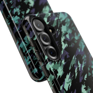 Teal Black Abstract Camo Phone Case 121