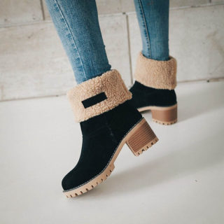 Women's Warm Flock-Lined Martin-Style Snow Boots 3
