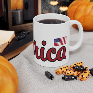 America peace sign Mug | American flag peace hand, patriotic coffee cup 13
