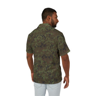 Green Camo Pattern Hawaiian Camp Shirt | Short Sleeve Button-Up 4
