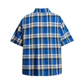 Loose Plaid Short Sleeve Shirt | Men's Open Front 2