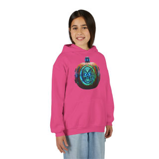 Glowing Cyber Pumpkin Kids Hoodie 47