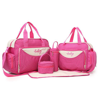 5-Piece Large-Capacity Diaper Bag Set for Mom and Baby 3