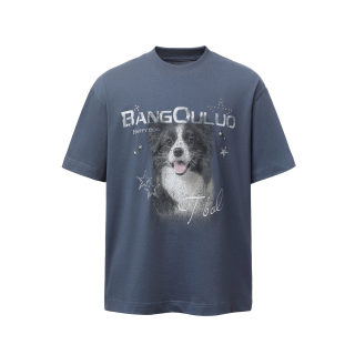 Border Collie Portrait Print T-Shirt 6