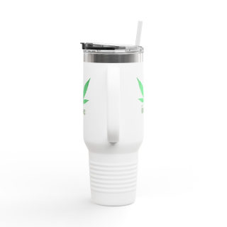 Organic cannabis leaf travel mug, 40oz insulated tumbler 18