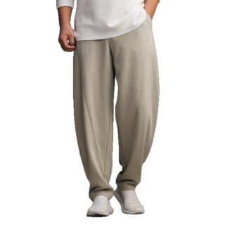 Waffle Grid Tapered Wide Leg Pants | Plus Size Unisex 3