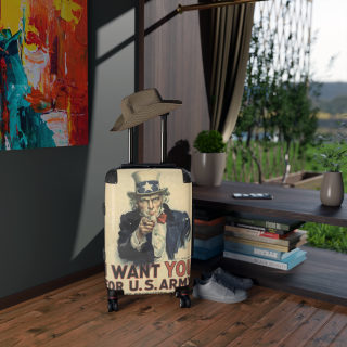 Uncle Sam Want You design Suitcase | Vintage American Poster luggage