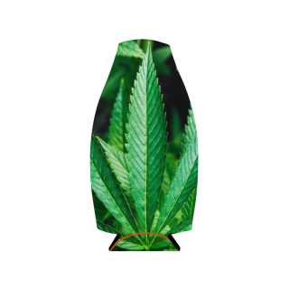 Marijuana leaf zip-up bottle cooler sleeve | botanical drink holder