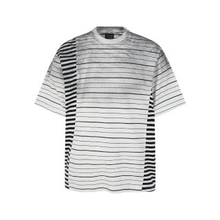 Asymmetric Striped Short Sleeve T-Shirt