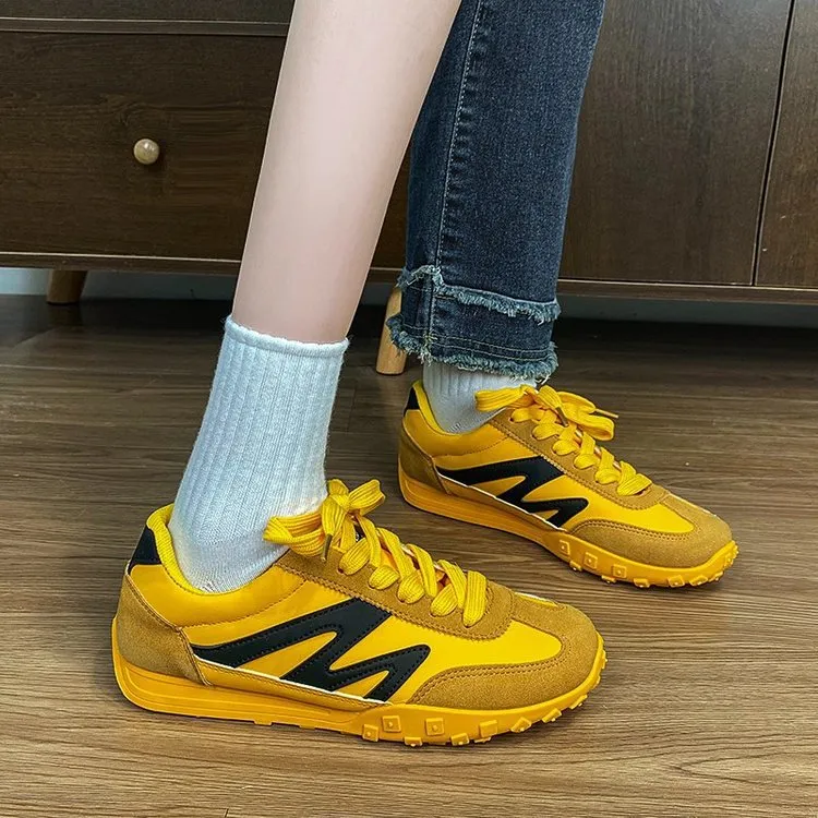 Women's Contrast Round-Toe Lace-Up Athletic Shoes 2