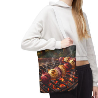 Grilled Vegetable Kabob Tote Bag | BBQ Skewers, Summer Cookout Market Tote 96