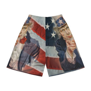 Uncle Sam Pointing Shorts | American Flag All-Over Print 3