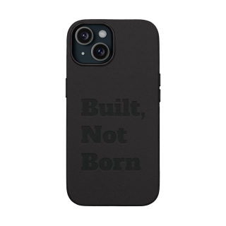 "Built, Not Born" PU Leather Phone Case | Debossed Text, Black 11