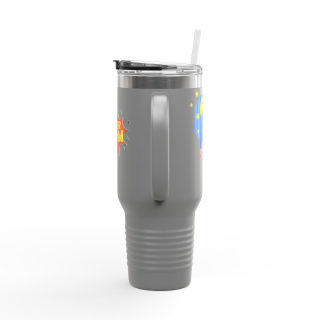 Super Mom comic burst insulated travel mug 21