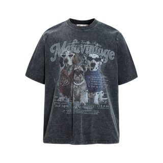 Cartoon Sunglasses Puppy Print T-Shirt