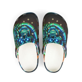 Neon Skull Pattern Kid's Clogs 3