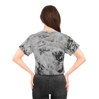 Frosted Ice Pattern Crop Tee | Winter Snow Texture All-Over Print 4