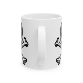 Orange Skull with Crossbones Mug | Pirate Skull Coffee Cup 5