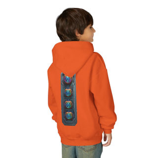 Glowing Cyber Pumpkin Kids Hoodie 70