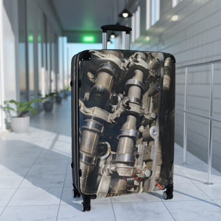 Car Camshaft Print Suitcase | Travel Luggage with Engine Part Motif 9