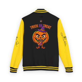 Trick or Treat Jack-o'-Lantern Letterman Jacket | Halloween Varsity Jacket 20