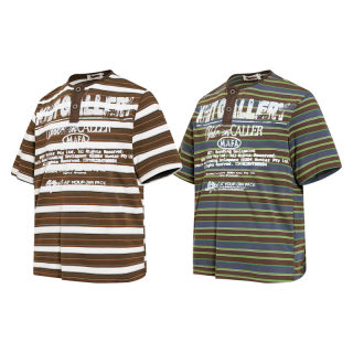 Contrast Striped Henley Collar T-Shirt 4