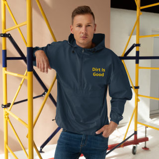 Embroidered Champion Packable Navy Jacket "Dirt Is Good" 8