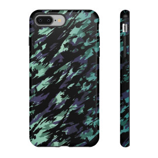 Teal Black Abstract Camo Phone Case 3