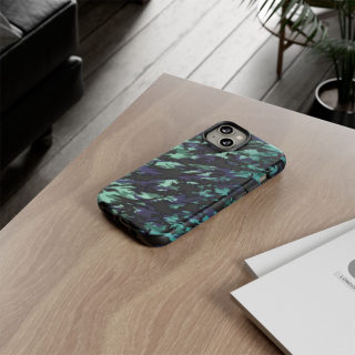 Teal Black Abstract Camo Phone Case 163