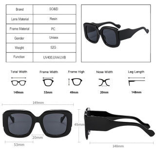 Large-Frame Thick-Temple Fashion Sunglasses 4