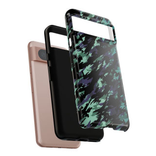 Teal Black Abstract Camo Phone Case 182