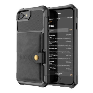 PU Leather Wallet Case with Car Magnet for iPhone
