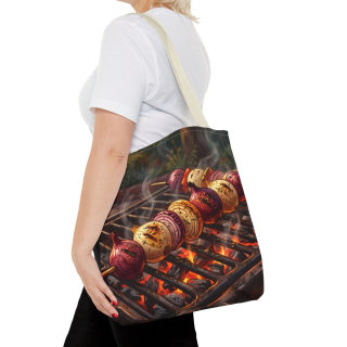 Grilled Vegetable Kabob Tote Bag | BBQ Skewers, Summer Cookout Market Tote 56
