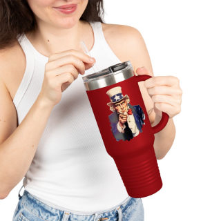 Uncle Sam Pointing Travel Mug | 40oz Insulated Patriotic Tumbler 34