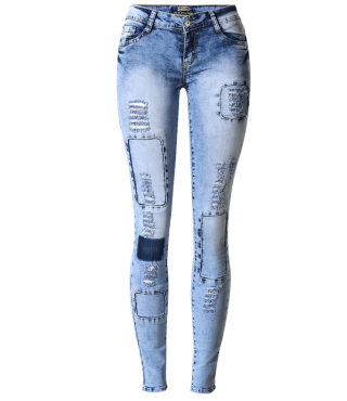 Slim Pencil Pants | Stretch Ripped Multi-Hole Denim 5