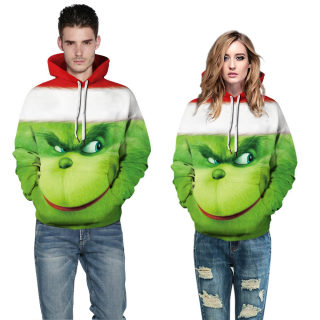 Christmas Digital Print Couple Hoodie | Loose Casual Autumn Winter 3