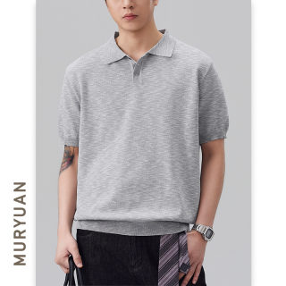 Clean Fit Turn-Down Collar Short Sleeve Knit Shirt | Japanese Fresh Solid Color 2