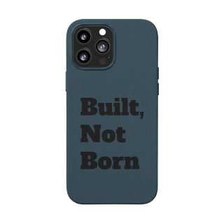 "Built, Not Born" PU Leather Phone Case | Debossed Text, Black 48