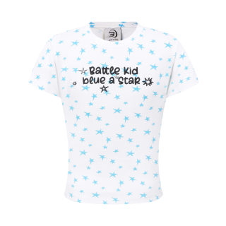 Streetwear Star Print Fitted Crop Top for Women