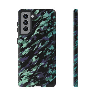 Teal Black Abstract Camo Phone Case 39