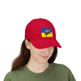 Grill Skewers on Blue Yellow Flag Dad Cap | BBQ Ukraine Baseball Hat 77