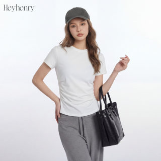 Slim Fit Round Neck Short Sleeve T-Shirt for Women | Solid Color