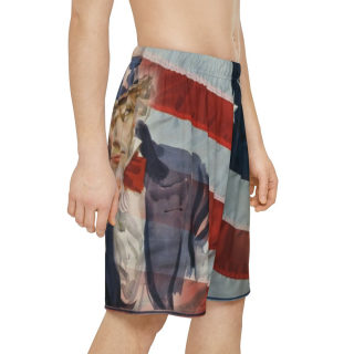 Uncle Sam Pointing Shorts | American Flag All-Over Print 6