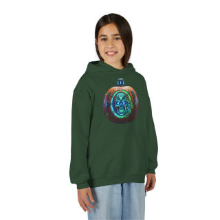Glowing Cyber Pumpkin Kids Hoodie 39