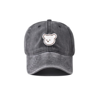 Pure Cotton Washed Bear Embroidered Baseball Cap | Outdoor All-Season 2
