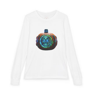 Skull Pumpkin 'No Tricks' Long Sleeve Kids Tee