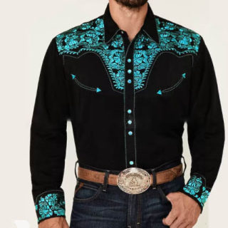 Vintage Print Cardigan Polo Collar Shirt | Men's Spring Autumn Casual 2