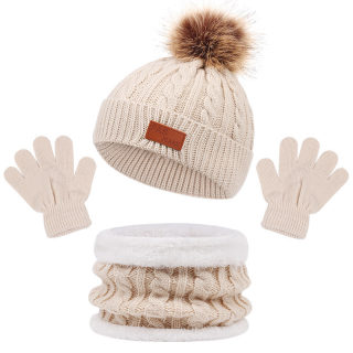 Kids' Autumn/Winter Knit Hat, Gloves & Scarf Set | Single Ball Acrylic 6