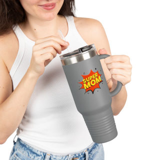 Super Mom comic burst insulated travel mug 37