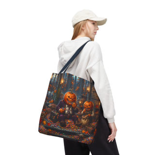 Jack-o'-Lantern Candy Haul Tote Bag | Halloween Pumpkin Scene 75